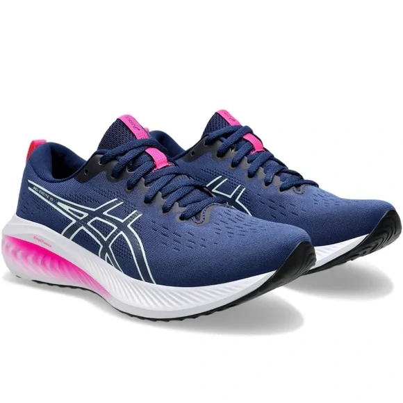 NWT Women’s ASICS Gel-Excite 10 Sneakers Navy + Hot Pink - Picture 1 of 10